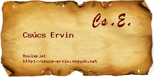 Csúcs Ervin névjegykártya